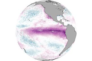 El Niño, La Niña, and Rainfall:Sea Surface Temperature Anomaly, December 1997