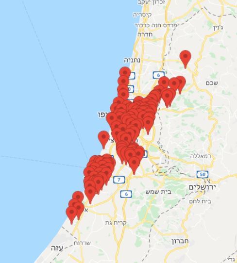 מטח טילים כבד לעבר ישראל דרום מרכז וגוש דן והשפלה