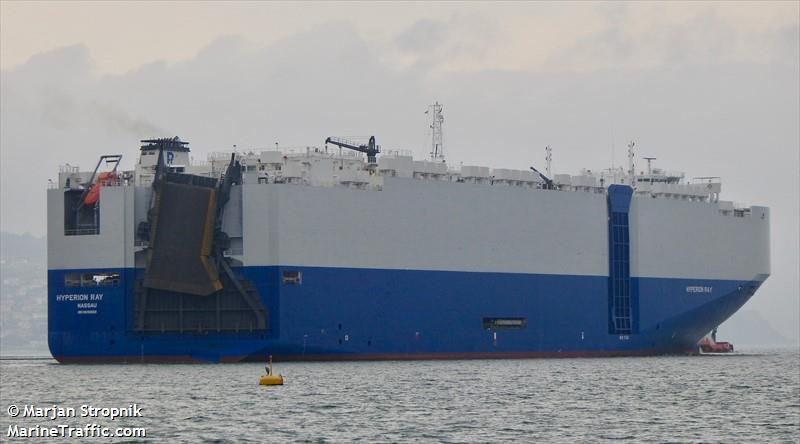 ספינת המשא הישראלית "הפיריון ריי" שהותקפה הבוקר ע"י האירנים