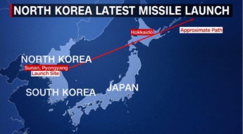 אזעקה ביפן: טיל ששגרה צפון קוריאה נפל ליד האי היפני הוקאידו
