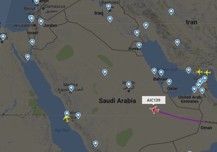 הטיסה הראשונה עם נוסעים ישראלים עוברת מעל ערב הסעודית ברגעים אלו