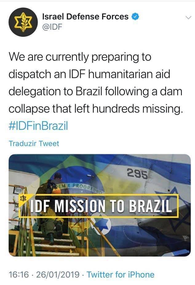 משלחת הסיוע של צה"ל בדרך לברזיל